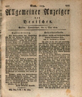 Allgemeiner Anzeiger der Deutschen Donnerstag 13. Mai 1819