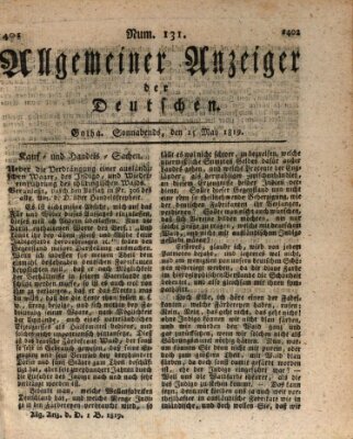 Allgemeiner Anzeiger der Deutschen Samstag 15. Mai 1819