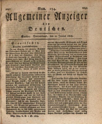 Allgemeiner Anzeiger der Deutschen Donnerstag 10. Juni 1819