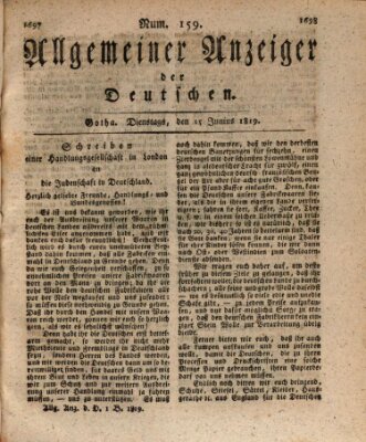 Allgemeiner Anzeiger der Deutschen Dienstag 15. Juni 1819