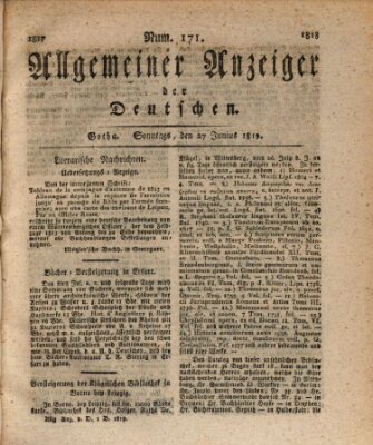 Allgemeiner Anzeiger der Deutschen Sonntag 27. Juni 1819