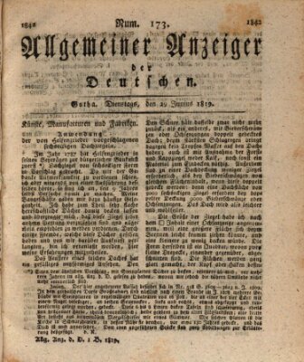 Allgemeiner Anzeiger der Deutschen Dienstag 29. Juni 1819