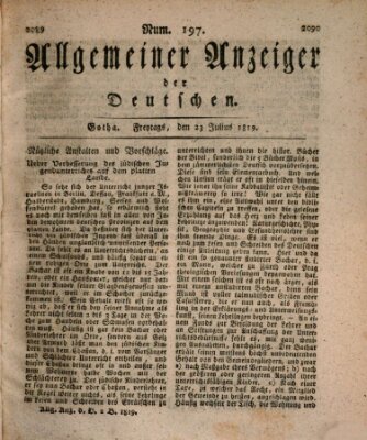 Allgemeiner Anzeiger der Deutschen Freitag 23. Juli 1819