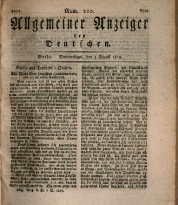Allgemeiner Anzeiger der Deutschen Donnerstag 5. August 1819