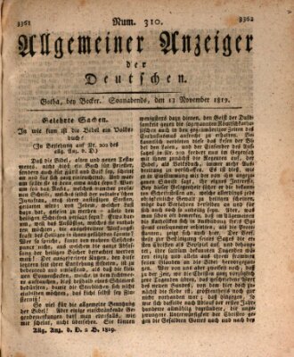 Allgemeiner Anzeiger der Deutschen Samstag 13. November 1819