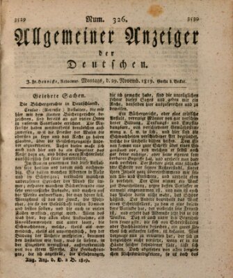 Allgemeiner Anzeiger der Deutschen Montag 29. November 1819