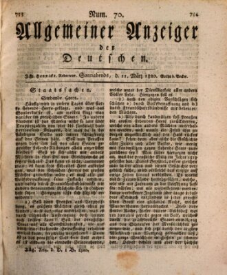 Allgemeiner Anzeiger der Deutschen Samstag 11. März 1820