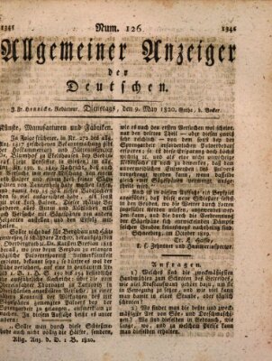 Allgemeiner Anzeiger der Deutschen Dienstag 9. Mai 1820