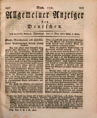 Allgemeiner Anzeiger der Deutschen Dienstag 16. Mai 1820