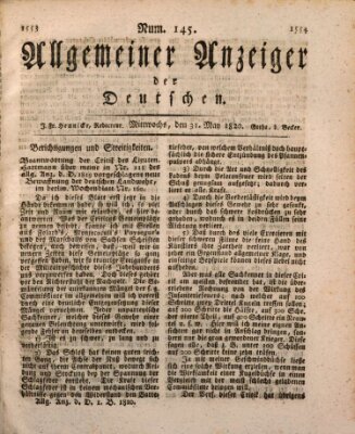 Allgemeiner Anzeiger der Deutschen Mittwoch 31. Mai 1820