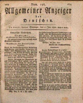 Allgemeiner Anzeiger der Deutschen Sonntag 11. Juni 1820