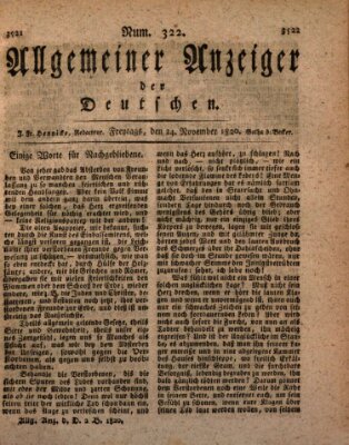 Allgemeiner Anzeiger der Deutschen Freitag 24. November 1820
