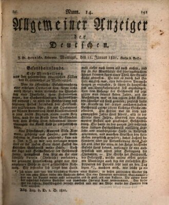Allgemeiner Anzeiger der Deutschen Montag 15. Januar 1821