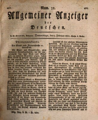 Allgemeiner Anzeiger der Deutschen Donnerstag 8. Februar 1821
