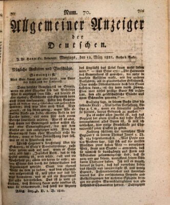 Allgemeiner Anzeiger der Deutschen Montag 12. März 1821