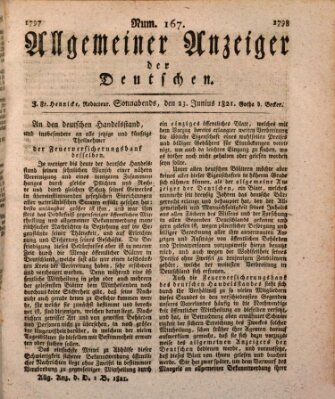 Allgemeiner Anzeiger der Deutschen Samstag 23. Juni 1821