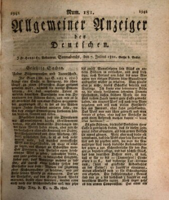 Allgemeiner Anzeiger der Deutschen Samstag 7. Juli 1821