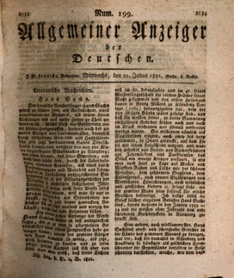 Allgemeiner Anzeiger der Deutschen Mittwoch 25. Juli 1821