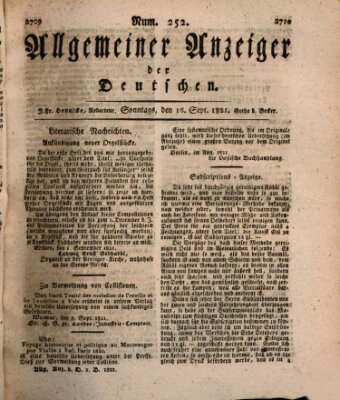 Allgemeiner Anzeiger der Deutschen Sonntag 16. September 1821