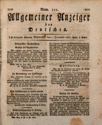Allgemeiner Anzeiger der Deutschen Mittwoch 5. Dezember 1821