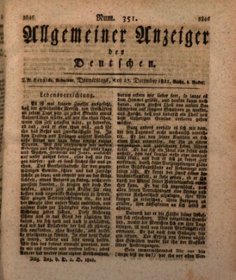 Allgemeiner Anzeiger der Deutschen Donnerstag 27. Dezember 1821