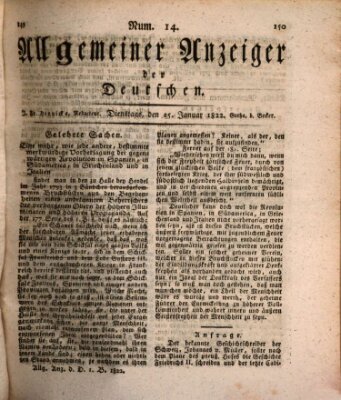 Allgemeiner Anzeiger der Deutschen Dienstag 15. Januar 1822