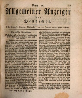 Allgemeiner Anzeiger der Deutschen Mittwoch 16. Januar 1822