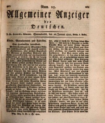 Allgemeiner Anzeiger der Deutschen Samstag 26. Januar 1822