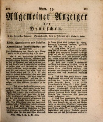 Allgemeiner Anzeiger der Deutschen Samstag 9. Februar 1822