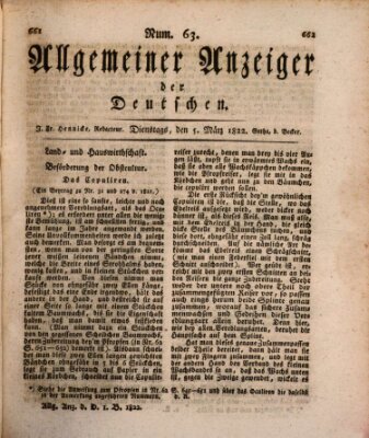 Allgemeiner Anzeiger der Deutschen Dienstag 5. März 1822