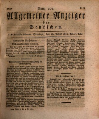 Allgemeiner Anzeiger der Deutschen Sonntag 28. Juli 1822
