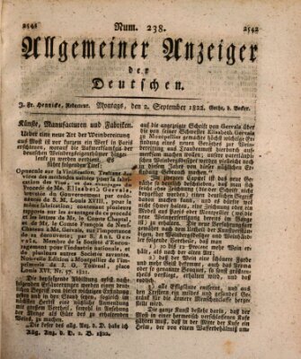Allgemeiner Anzeiger der Deutschen Montag 2. September 1822