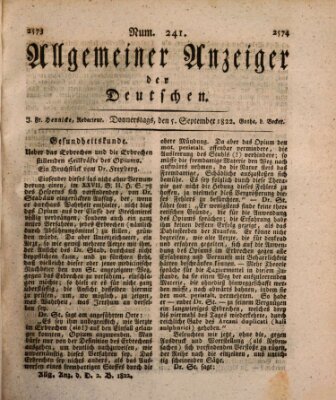 Allgemeiner Anzeiger der Deutschen Donnerstag 5. September 1822
