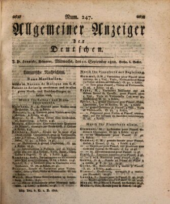 Allgemeiner Anzeiger der Deutschen Mittwoch 11. September 1822