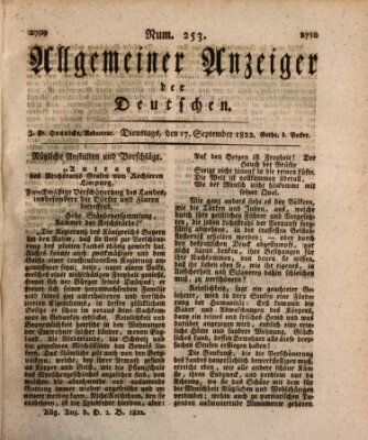 Allgemeiner Anzeiger der Deutschen Dienstag 17. September 1822