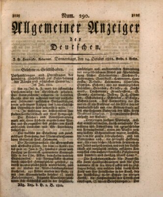 Allgemeiner Anzeiger der Deutschen Donnerstag 24. Oktober 1822