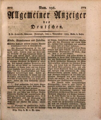 Allgemeiner Anzeiger der Deutschen Freitag 1. November 1822
