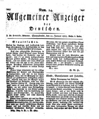 Allgemeiner Anzeiger der Deutschen Samstag 25. Januar 1823