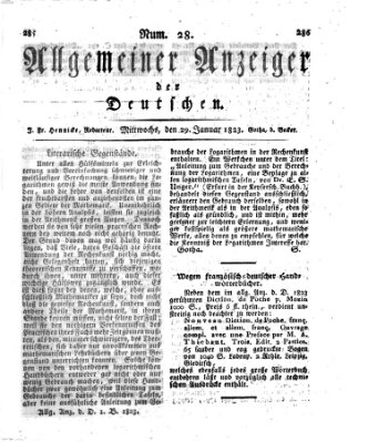 Allgemeiner Anzeiger der Deutschen Mittwoch 29. Januar 1823