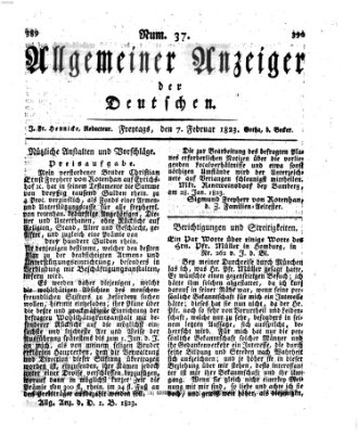 Allgemeiner Anzeiger der Deutschen Freitag 7. Februar 1823