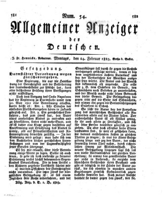 Allgemeiner Anzeiger der Deutschen Montag 24. Februar 1823