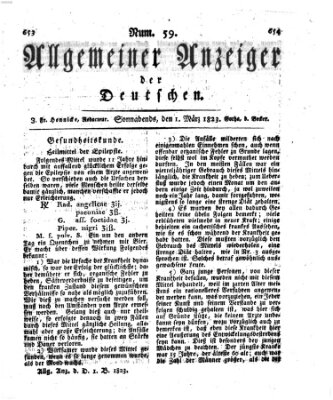 Allgemeiner Anzeiger der Deutschen Samstag 1. März 1823