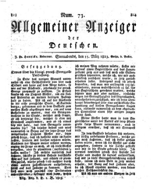 Allgemeiner Anzeiger der Deutschen Samstag 15. März 1823