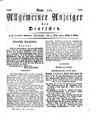 Allgemeiner Anzeiger der Deutschen Sonntag 4. Mai 1823