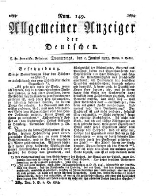 Allgemeiner Anzeiger der Deutschen Donnerstag 5. Juni 1823