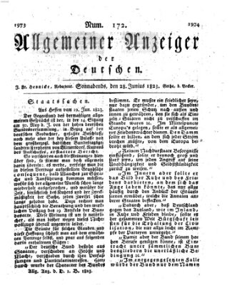 Allgemeiner Anzeiger der Deutschen Samstag 28. Juni 1823