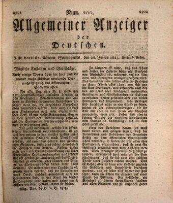Allgemeiner Anzeiger der Deutschen Samstag 26. Juli 1823