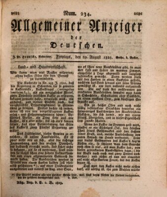 Allgemeiner Anzeiger der Deutschen Freitag 29. August 1823
