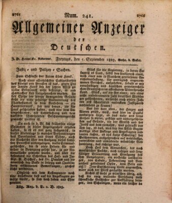 Allgemeiner Anzeiger der Deutschen Freitag 5. September 1823