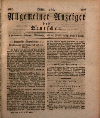 Allgemeiner Anzeiger der Deutschen Mittwoch 22. Oktober 1823
